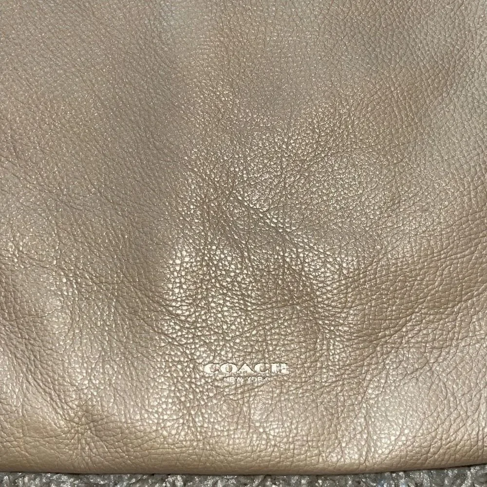 Bleecker beige leather cross body bag by COACH
